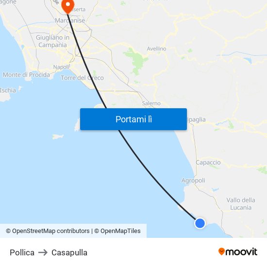 Pollica to Casapulla map