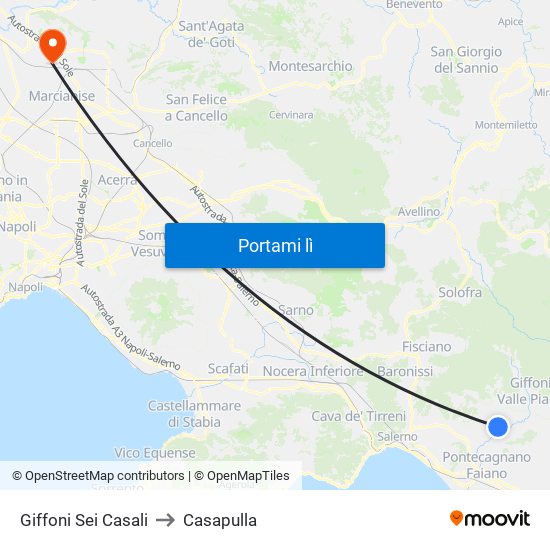 Giffoni Sei Casali to Casapulla map