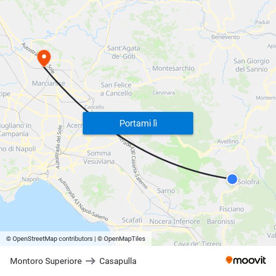 Montoro Superiore to Casapulla map