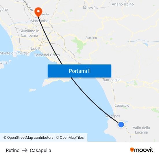 Rutino to Casapulla map