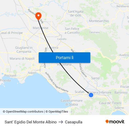 Sant' Egidio Del Monte Albino to Casapulla map