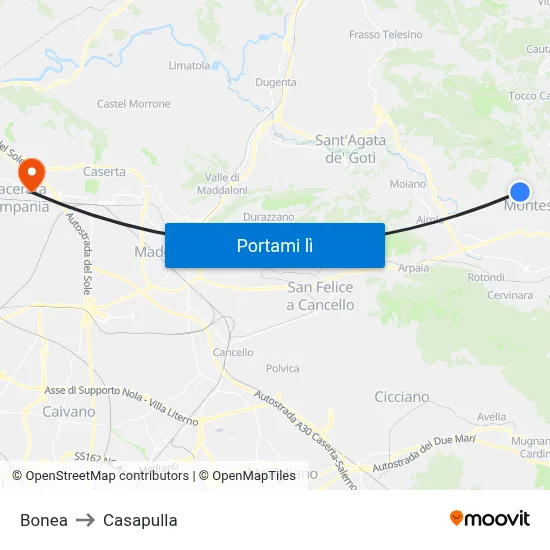 Bonea to Casapulla map