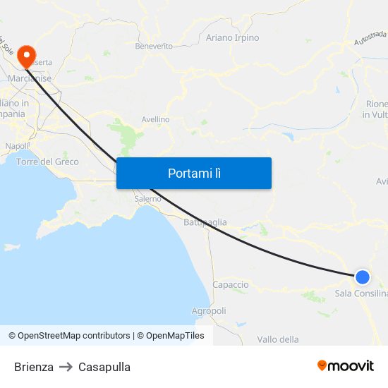 Brienza to Casapulla map