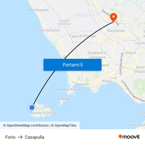 Forio to Casapulla map