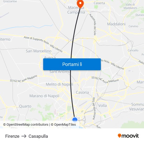 Firenze to Casapulla map