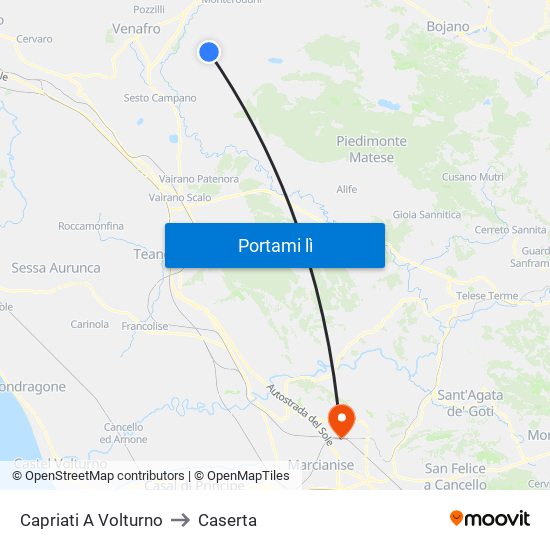 Capriati A Volturno to Caserta map