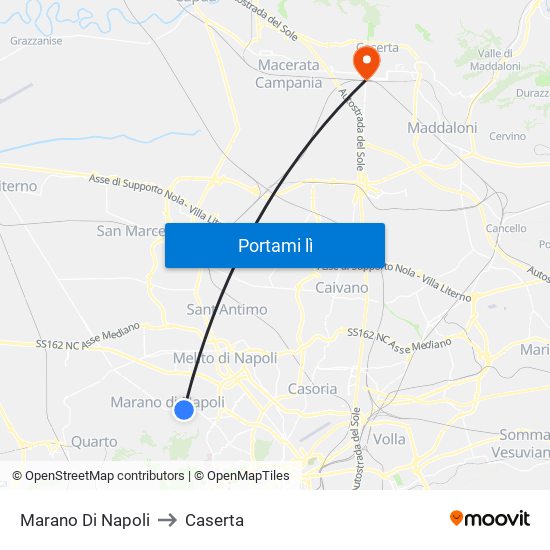Marano Di Napoli to Caserta map