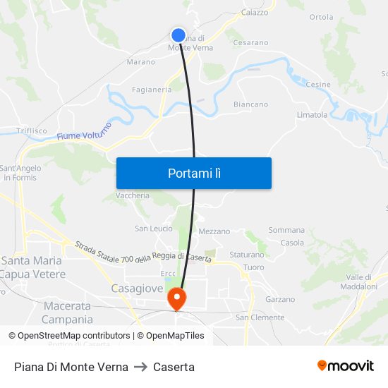 Piana Di Monte Verna to Caserta map