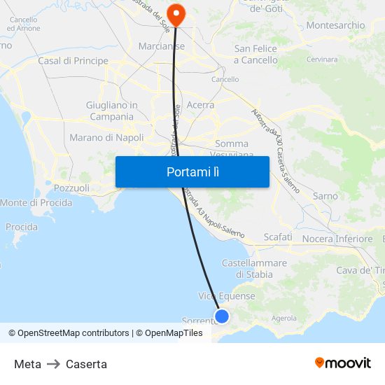 Meta to Caserta map
