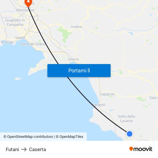 Futani to Caserta map