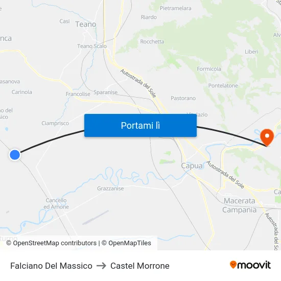 Falciano Del Massico to Castel Morrone map
