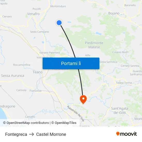 Fontegreca to Castel Morrone map