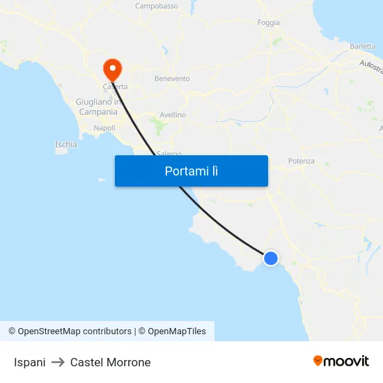 Ispani to Castel Morrone map