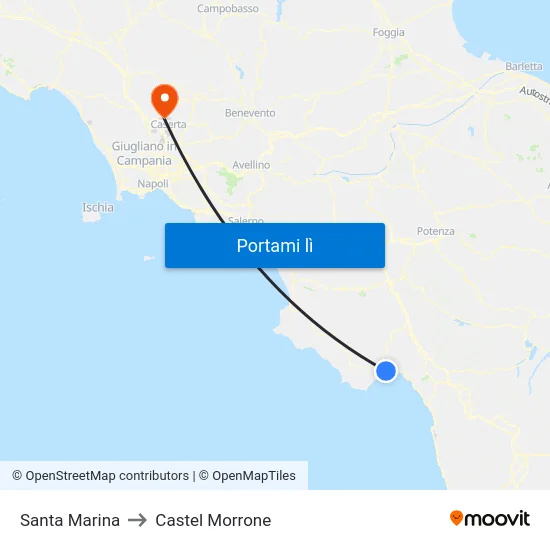Santa Marina to Castel Morrone map
