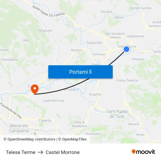 Telese Terme to Castel Morrone map