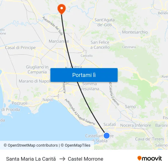 Santa Maria La Caritã to Castel Morrone map