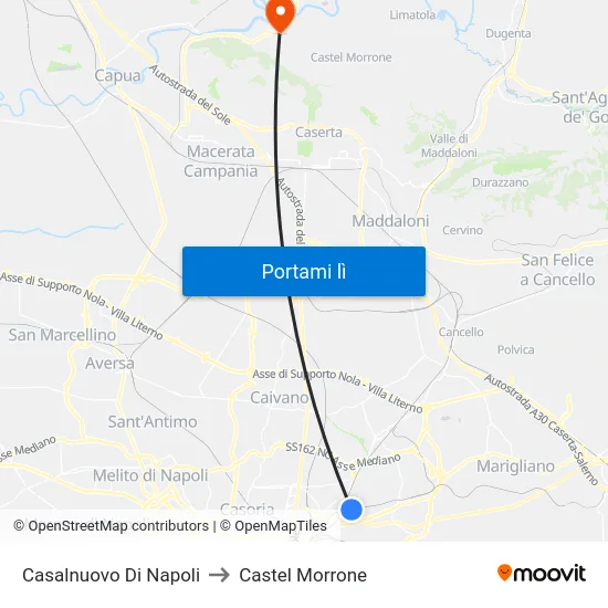 Casalnuovo Di Napoli to Castel Morrone map