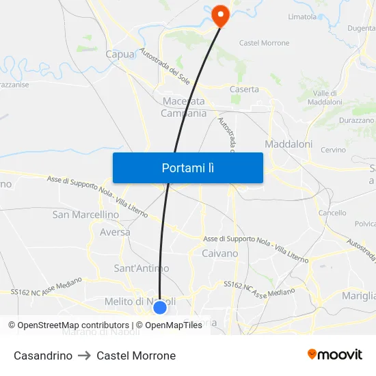 Casandrino to Castel Morrone map