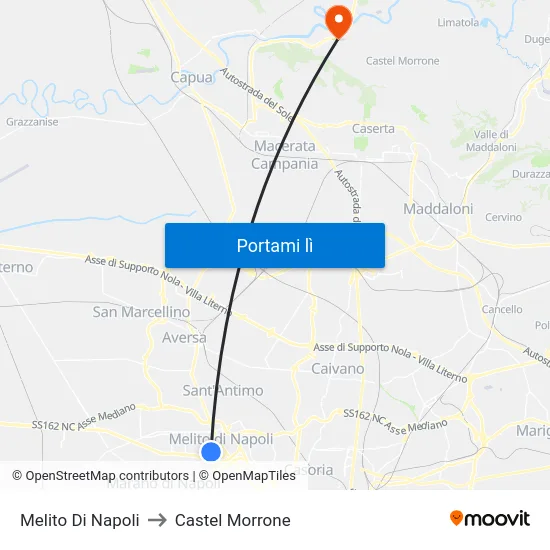 Melito Di Napoli to Castel Morrone map