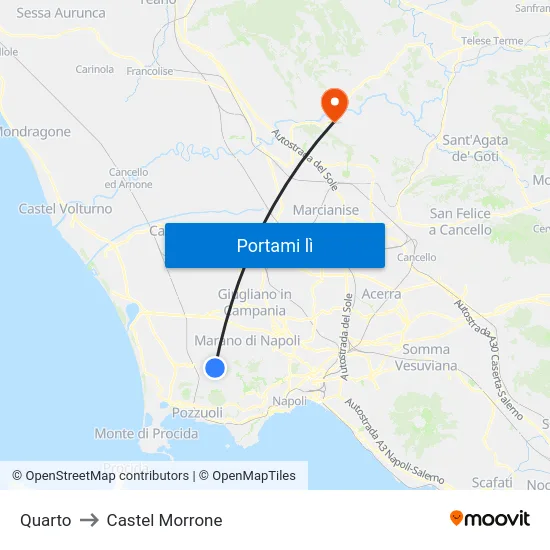 Quarto to Castel Morrone map