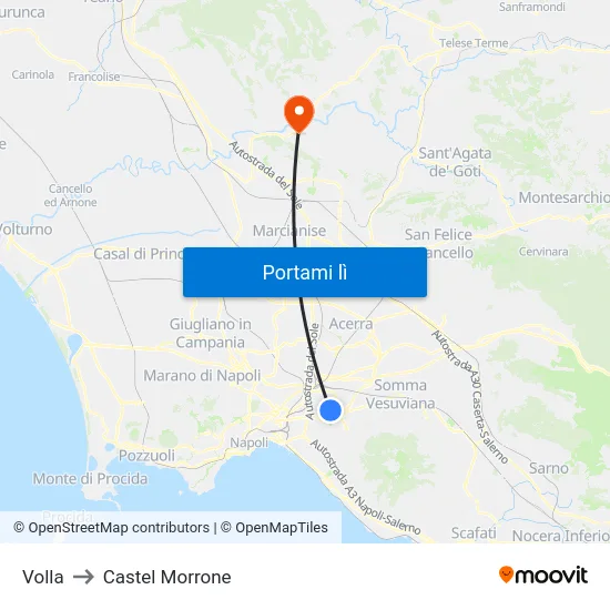 Volla to Castel Morrone map