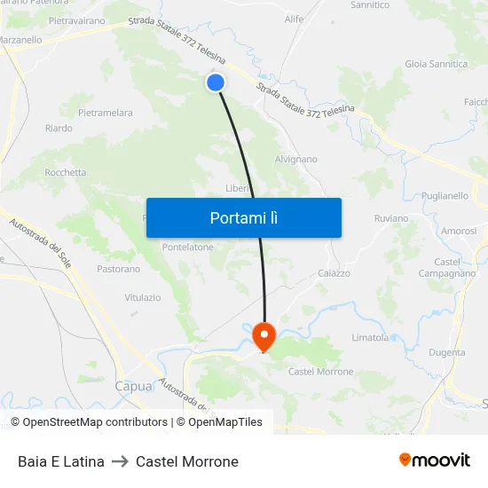 Baia E Latina to Castel Morrone map