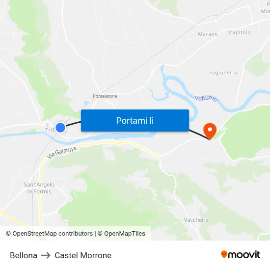 Bellona to Castel Morrone map