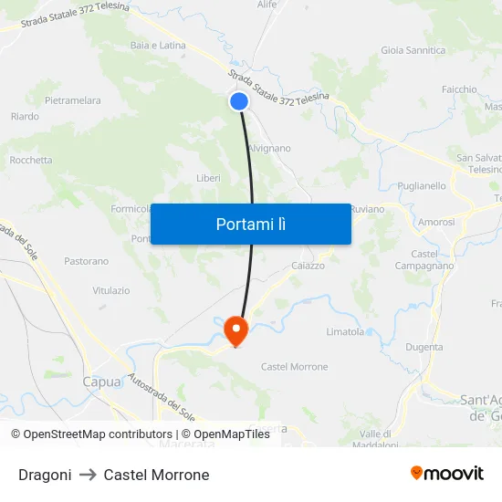 Dragoni to Castel Morrone map