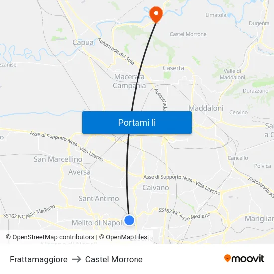 Frattamaggiore to Castel Morrone map