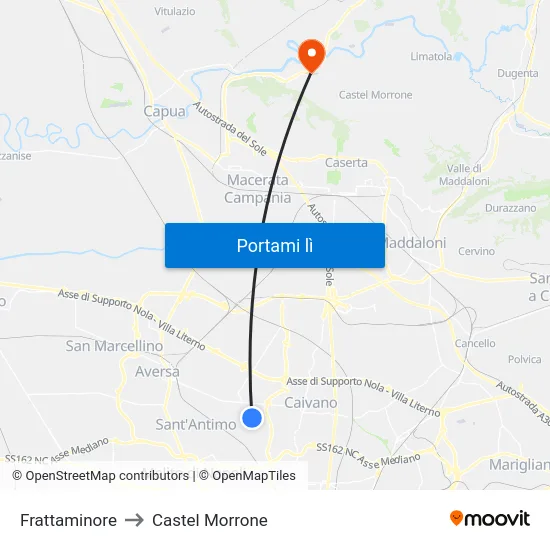 Frattaminore to Castel Morrone map