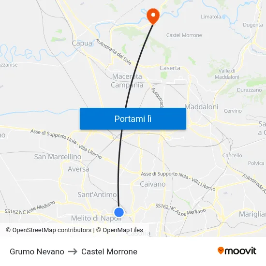 Grumo Nevano to Castel Morrone map