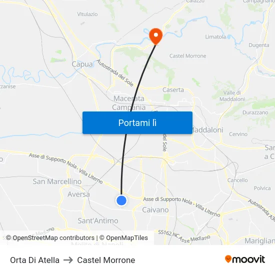 Orta Di Atella to Castel Morrone map