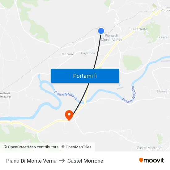 Piana Di Monte Verna to Castel Morrone map