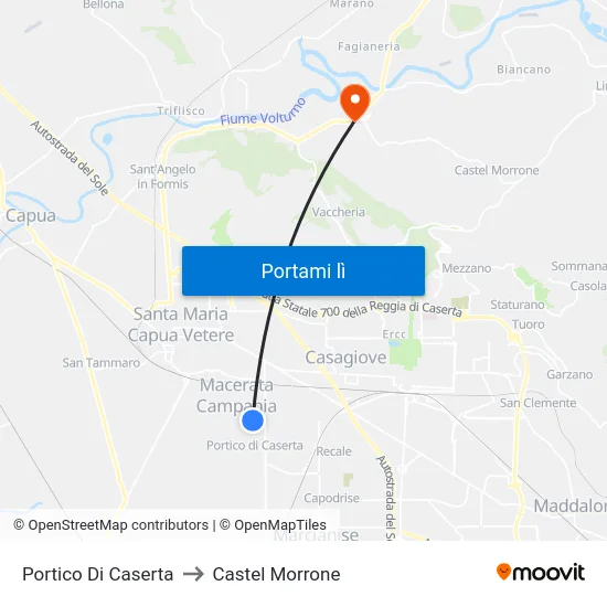 Portico Di Caserta to Castel Morrone map