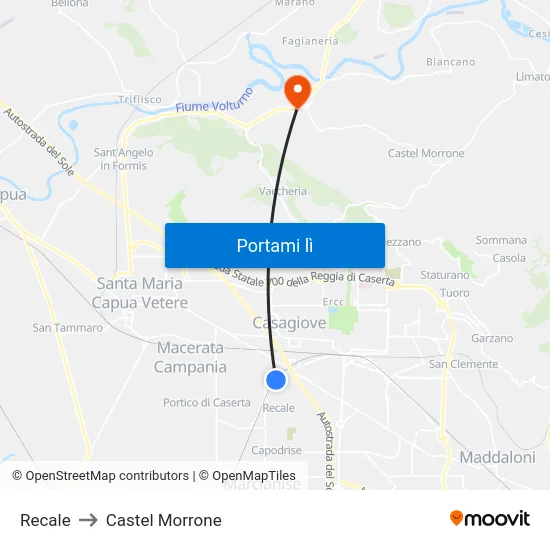 Recale to Castel Morrone map