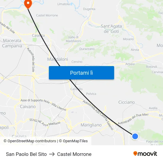 San Paolo Bel Sito to Castel Morrone map