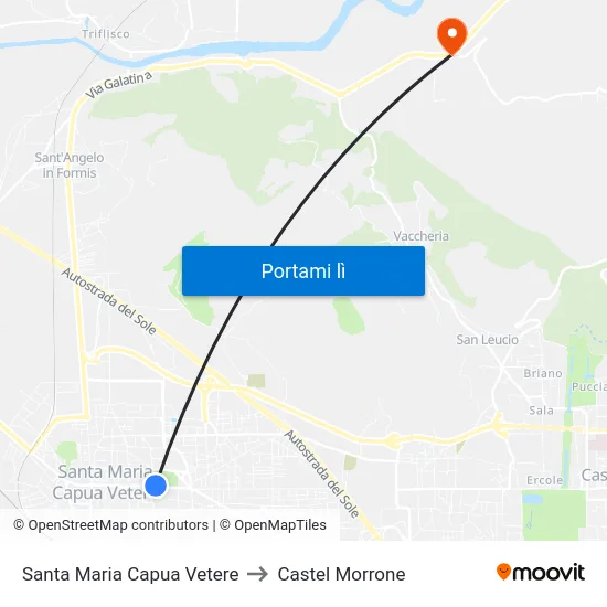 Santa Maria Capua Vetere to Castel Morrone map