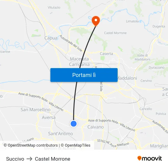 Succivo to Castel Morrone map