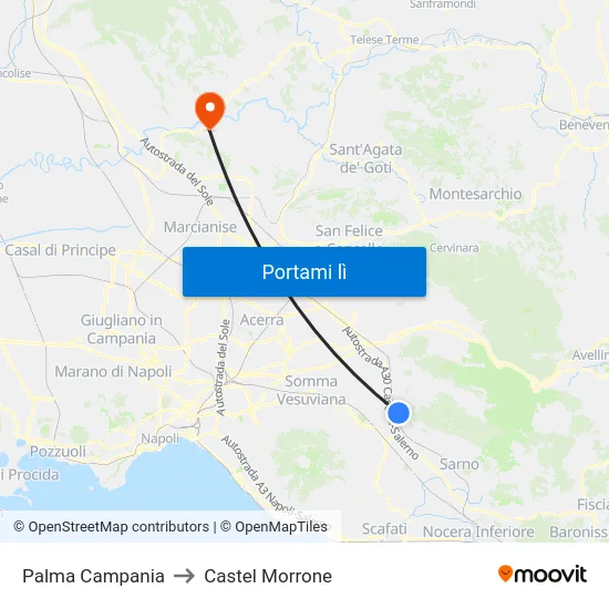 Palma Campania to Castel Morrone map
