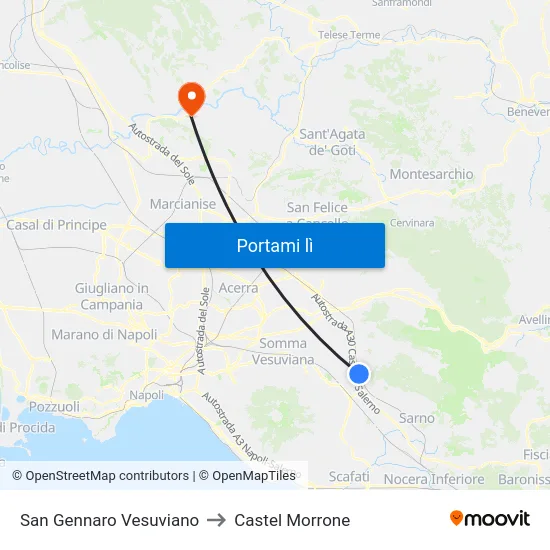 San Gennaro Vesuviano to Castel Morrone map