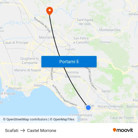 Scafati to Castel Morrone map