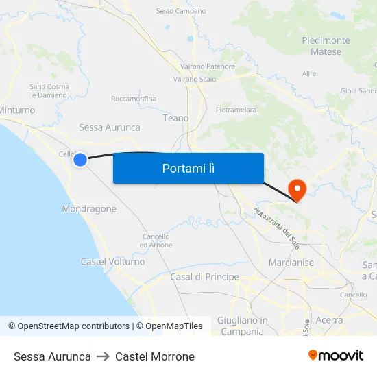 Sessa Aurunca to Castel Morrone map