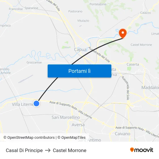 Casal Di Principe to Castel Morrone map