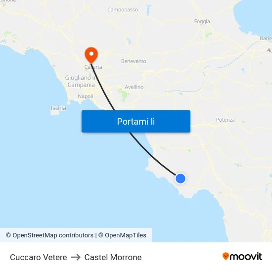 Cuccaro Vetere to Castel Morrone map