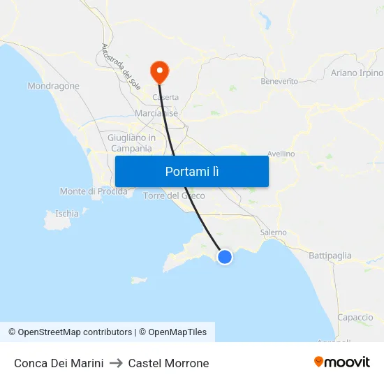 Conca Dei Marini to Castel Morrone map