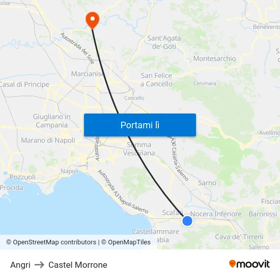 Angri to Castel Morrone map