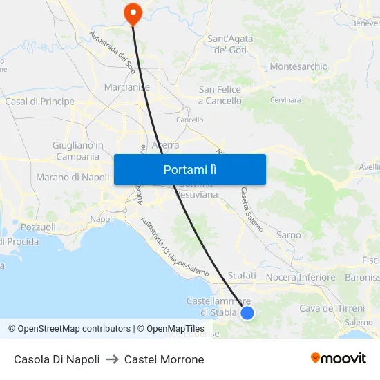 Casola Di Napoli to Castel Morrone map