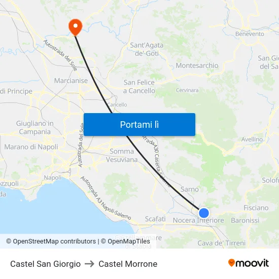 Castel San Giorgio to Castel Morrone map