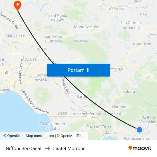 Giffoni Sei Casali to Castel Morrone map