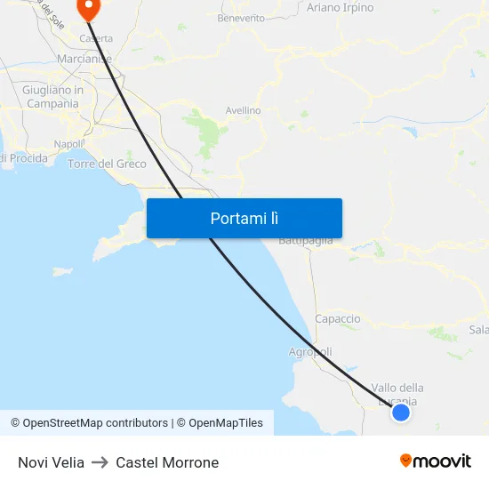 Novi Velia to Castel Morrone map